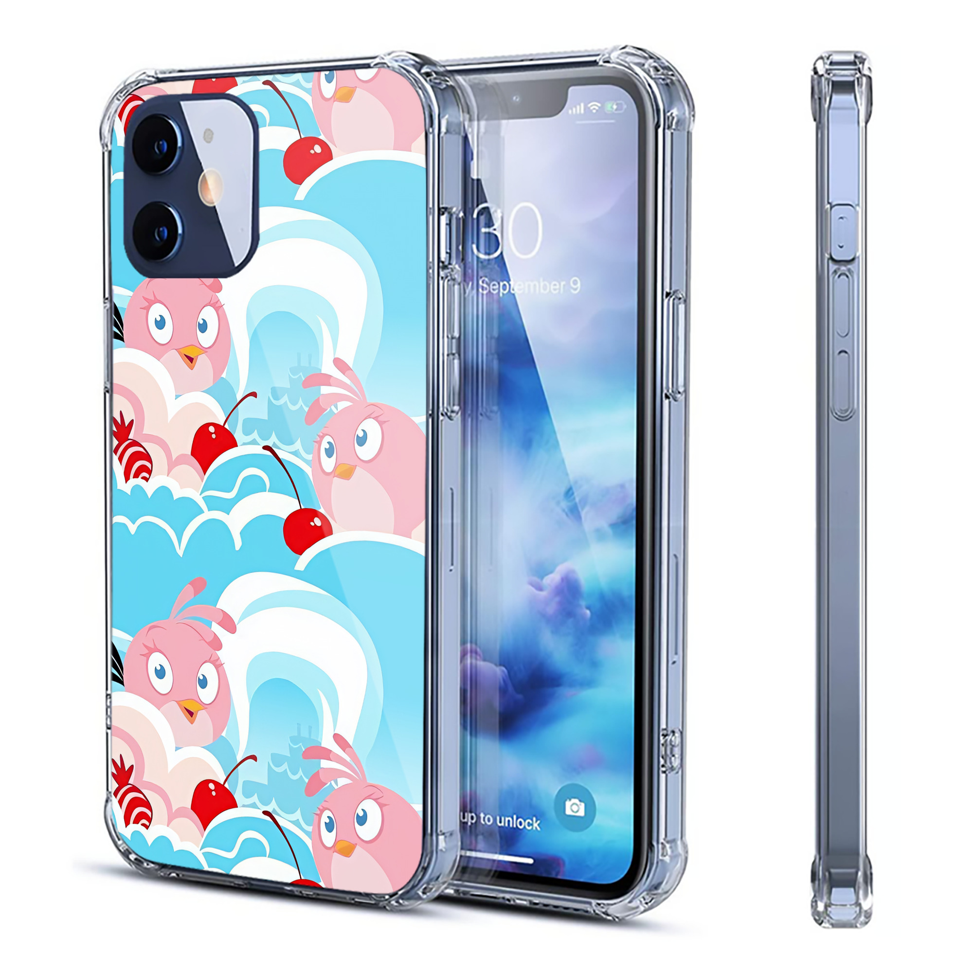 （画像用） Angry Birds アングリーバード 【iPhone 12シリーズ対応】透明スマホケース（クリアソフトケース）